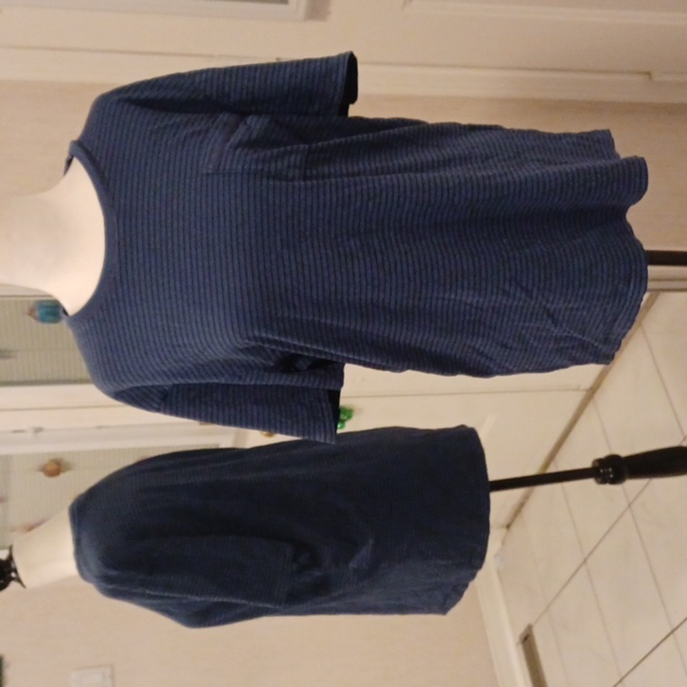 4/$40 Blue Striped Cotton Tee - Size Medium